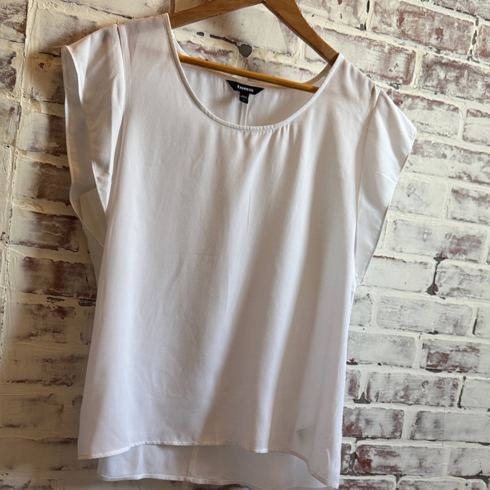 Express White Cap Sleeve Blouse